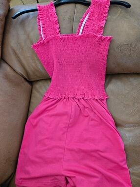 Bright Pink Smocked Romper